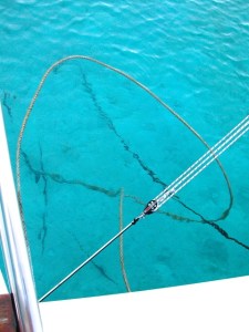 Anchor line curled on itself