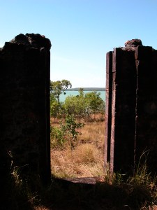 looking through the ruins..